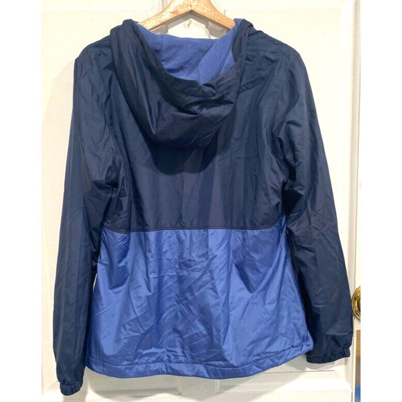 Columbia - Fleeced lined hooded Blue & Navy raincoat women's size Medium - Picture 2 of 4